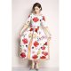 Plus Size Women spend a day, weekend chic, sophisticated Slim tight dress, patchwork floral print